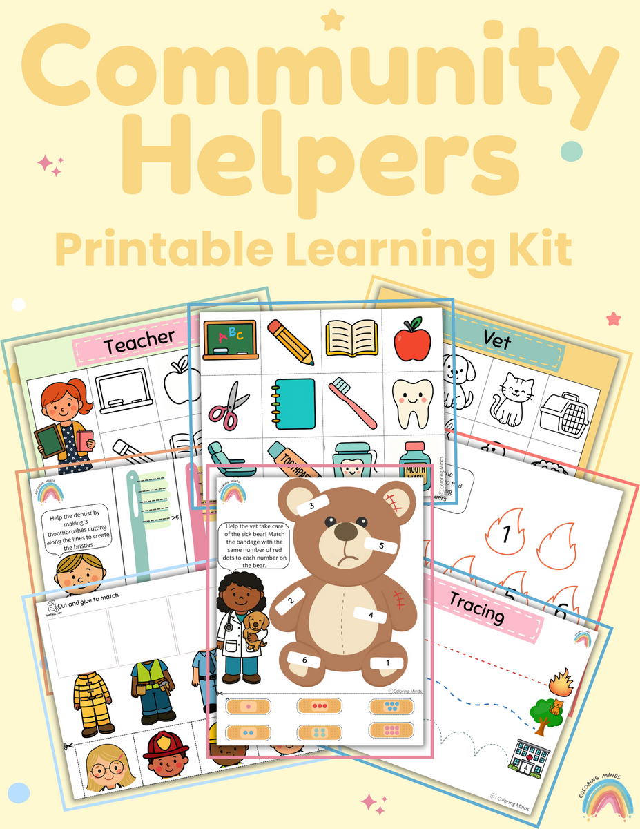 Community Helpers - Printable Learning Kit – Coloring Minds
