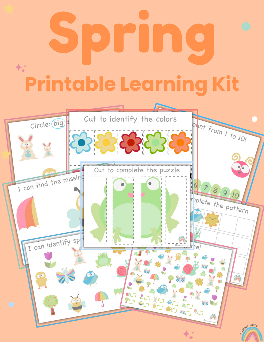Spring Learning Prints Spring - Printable Learning Kit – Coloring Minds
